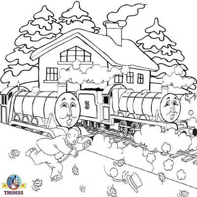 Thomas and friends Henry tank and big express Gordon the train coloring pages online free for kids