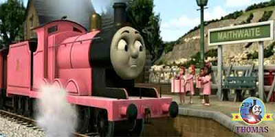 I love pink said Sir Topham Hatt granddaughter so do my friends Pink James the train was so happy