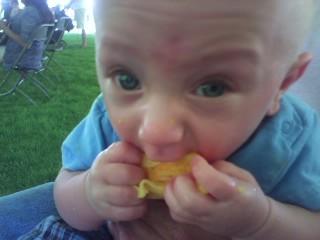 Trenton Loves oranges!!