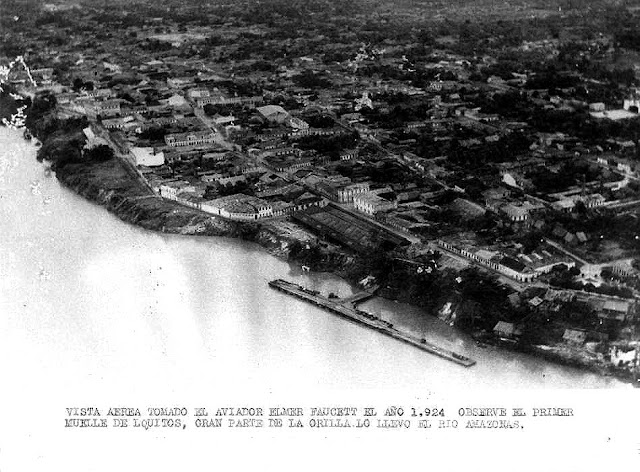 Aerial view of main dock 1924. Photo taken by Elmer Faucett, co-founder of Peru's first airline.