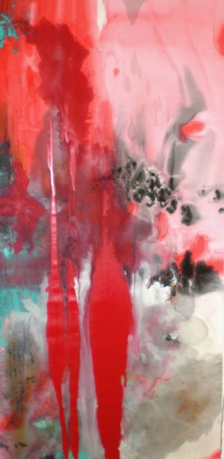 Acrylic and ink on satin