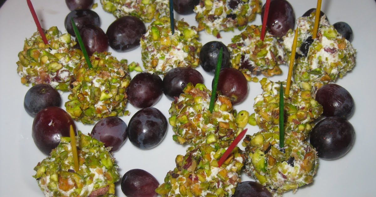 Eating In And Out DELICIOUSNESS Grapes crusted with Goat Cheese and Pistachio