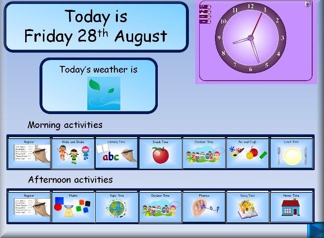 classroom daily schedule template