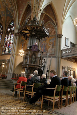 Göran Hägg, predikan, predikar, Oscar Fredrik, kyrka, predikstol, Oscar Fredriks kyrka, Göteborg, kyrkor, svenska kyrkor, reseguide