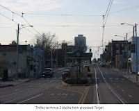 Madison Avenue trolley line, 2 blocks from proposed Target Madison Avenue trolley line, 2 blocks from proposed Target
