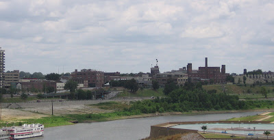 the foot of Beale as seen from Mud Island, Memphis the foot of Beale as seen from Mud Island, Memphis