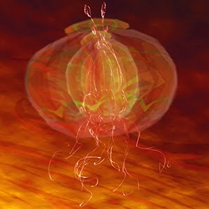 digital sketch of a random gas-giant dwelling alien