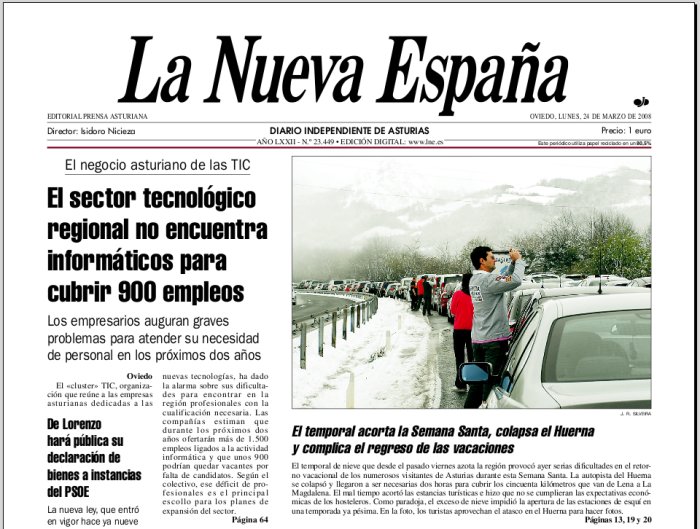 portada de La Nueva España
