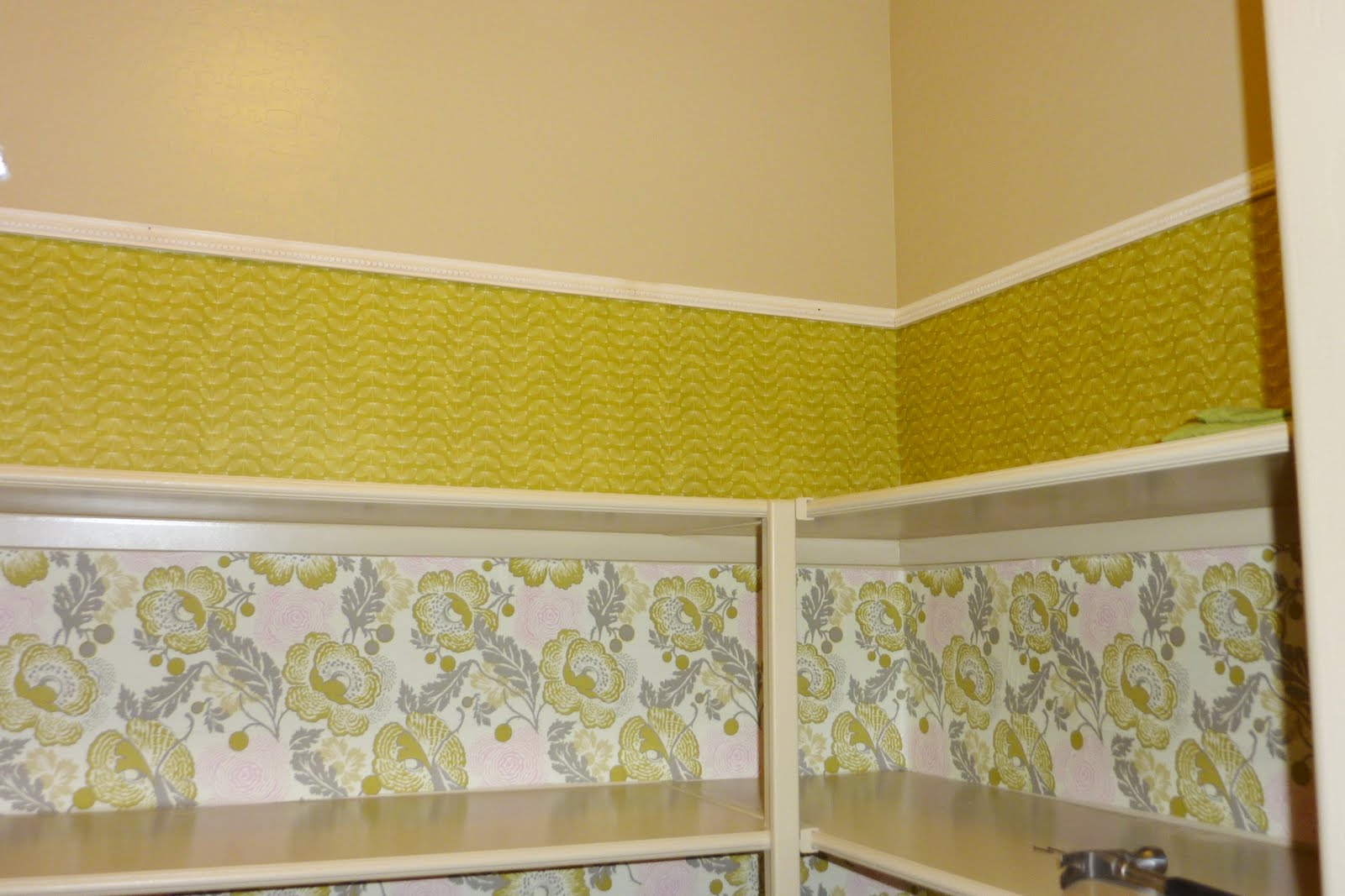 Amber Lane Living Pantry Redo, with Mod Podged Fabric Contact Paper