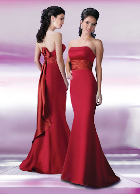 Red Trumpet Skirt Bridesmaid