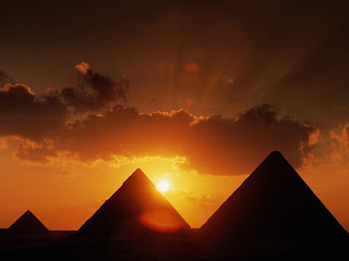 Pyramids At Sunset