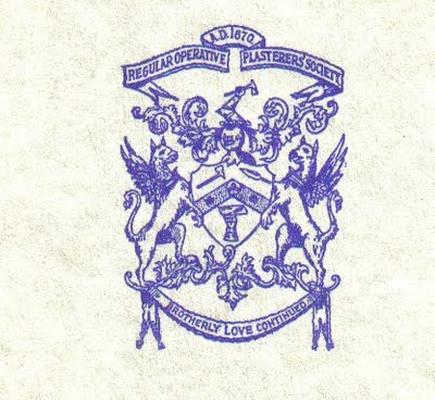 The coat-of-arms used by the Guild of Plasterers and successive unions The coat-of-arms used by the Guild of Plasterers and successive unions