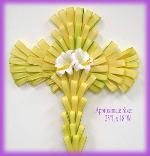 Palm Crosses made with Palms for the Palm Sunday and the Easter centered with flower free Jesus Christ pictures and Christian clip arts download