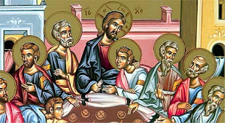 The Holy Thursday or Maundy Thursday, Covenant Thursday, Great and Holy Thursday, and Thursday of Mysteries day Jesus last supper with twelve apostles drawing art clipart(clip art) picture free download religious Easter photos and last supper coloring pages