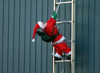 Santa Claus delivering the gifts hot photo