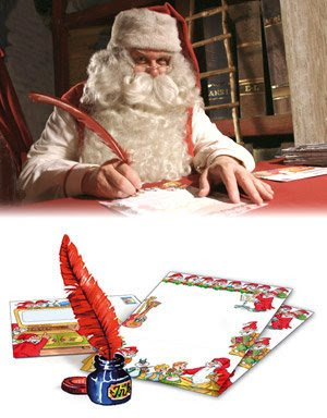 Santa Claus writing a letter hot image