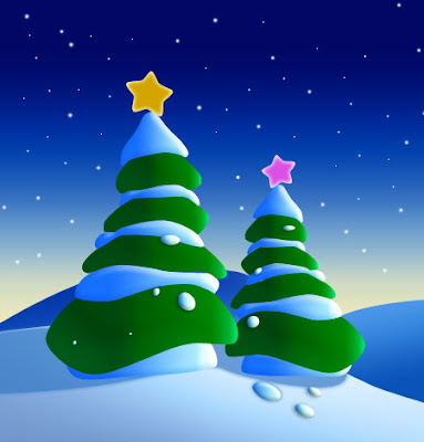 Beautiful Christmas Trees in ice hot wallpaper