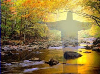 Jesus Christ spread hands by calling us nature desktop background for free photo