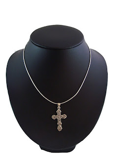 Christian celtic Cross pendant Christian religious image in black neck model