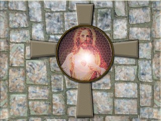 Jesus Christ sacred heart picture inside the Celtic Cross very beautiful desktop religious background image