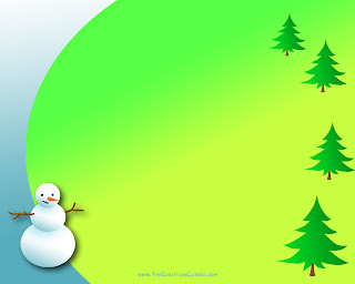 Christian Christmas powerpoint green color background and Christmas trees and snowman religious photo free download