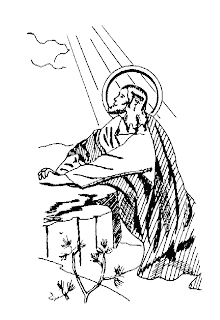Jesus Christ praying in the garden of gethsemane on the rock at sermon mount coloring page image free download for Christians