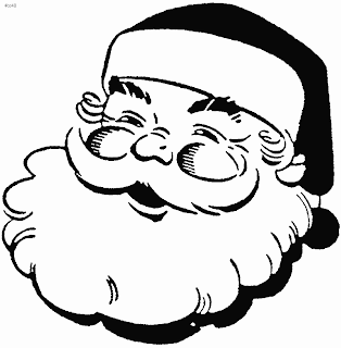 coloring page of smiling face of Santa Claus clipart(clip art) picture of Christmas bible Christian free download