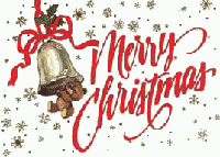 Merry Christmas clip art with beautiful teddy ranging the bell Christian Christmas picture download