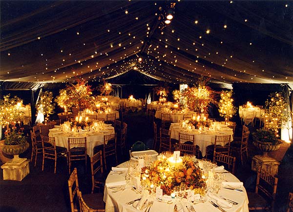 beige wedding reception decor with fuschia