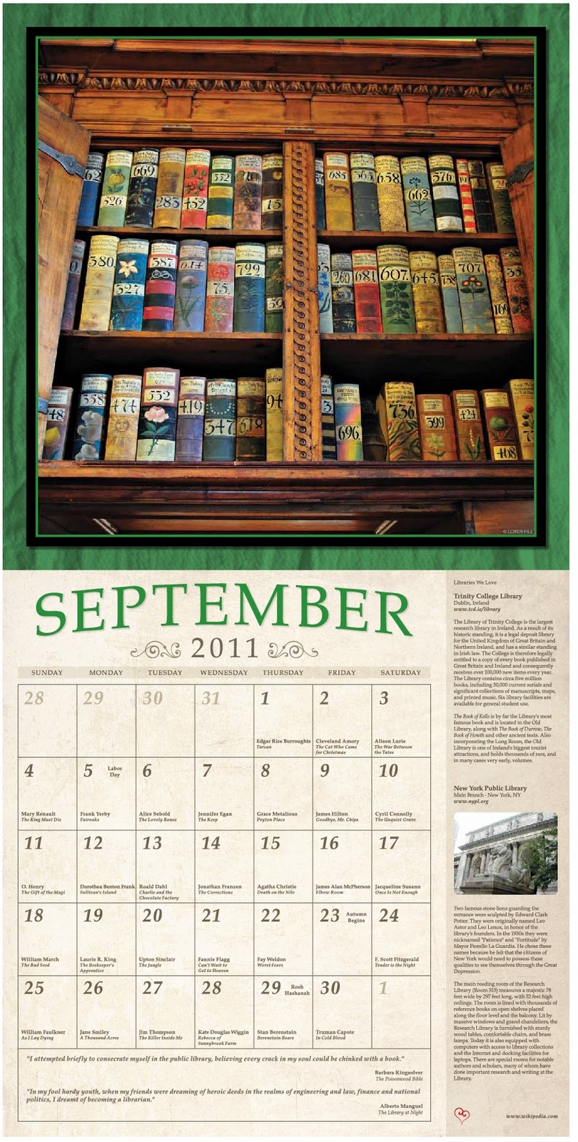 Book Lovers Calendar Winners! At Home With Books