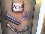 Conjunto de zapatos y bolso Tiffany en tonos dorado y bronce