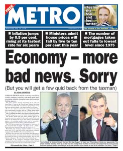 Daily Mail group freesheet Metro 14 May 2008