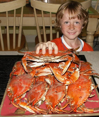 boy with crabs