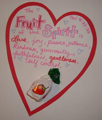 Galatians 5:22-23 on heart with fruit candy