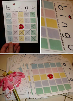 Bingo sheet with flower image in center