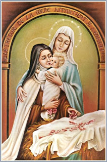 Painting of St. Therese, Mary, and the baby Jesus