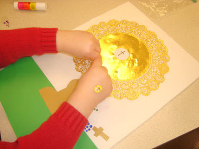 Putting Jewels on Doily Monstrance