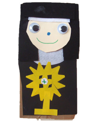 Finished Paper Bag Puppet Nun