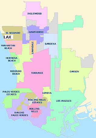 South Bay In LA Map