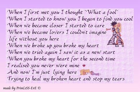 broken heart poems. roken heart poems for