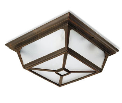 The LX180 Irene Outdoor Ceiling Light, Flush Square Fixture, IP44 Bronze fitting. Ceiling light fitting, for both indoors and outdoors - Ideal porch or covered entrance light The LX180 Irene Outdoor Ceiling Light, Flush Square Fixture, IP44 Bronze fitting