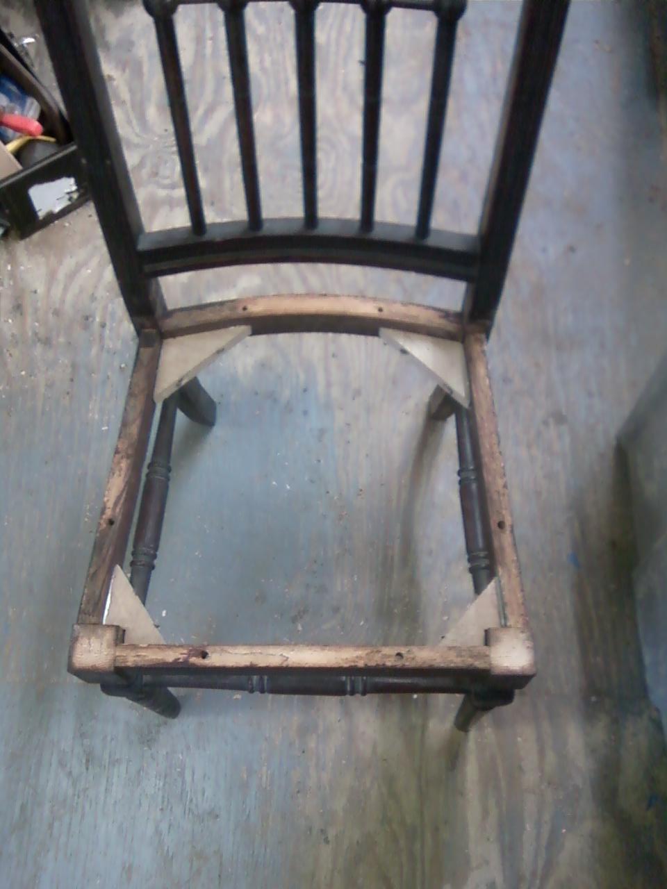 John Mark Power, Antiques Conservator Glue Blocks for an Old Oak Chair