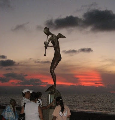 Puerto Vallarta Mermaid Sunset Malecon