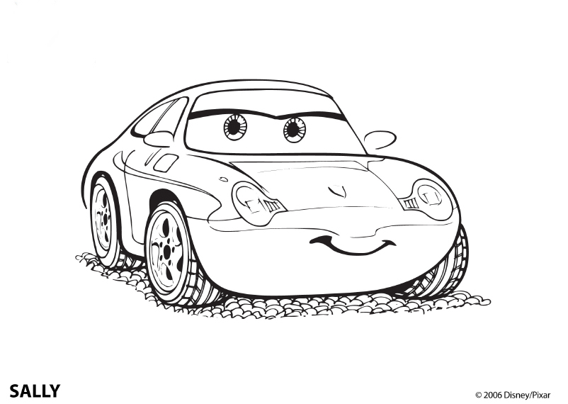 Desenhos para colorir: Carros Disney Créditos.