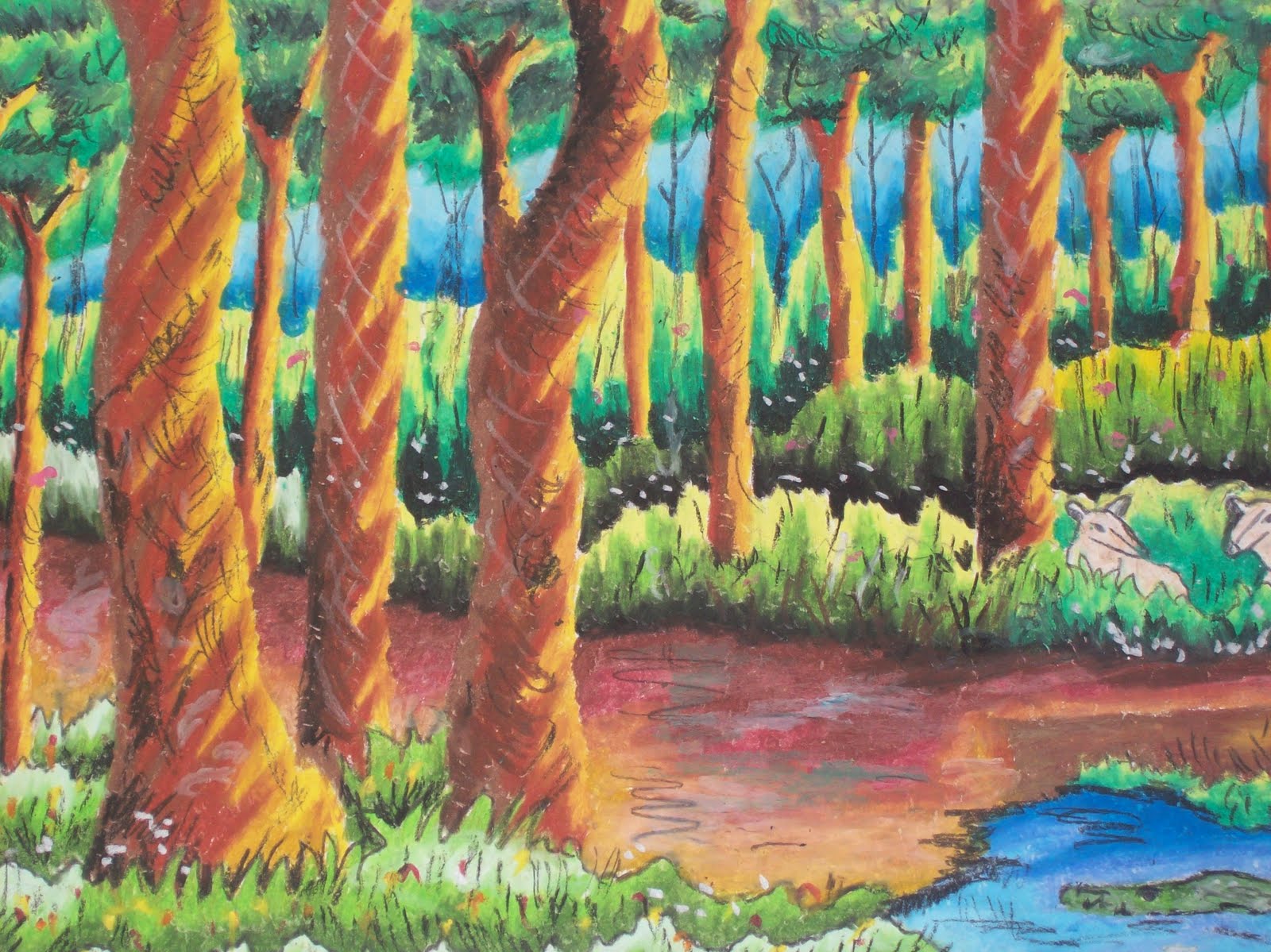 Contoh Lukisan Hutan