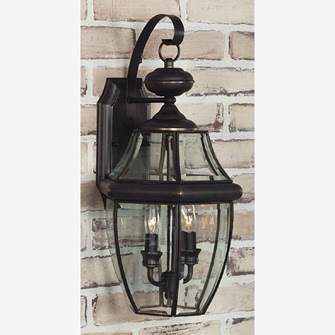 Quoizel NY8317Z Newbury 2 Light Outdoor Wall Mount Candelabra Medici Bronze