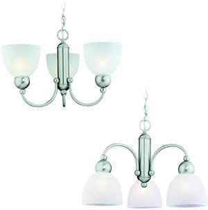 Sea Gull 39035BLE-962 3 Light Fluorescent Metropolis Convertible Chandelier Brushed Nickel