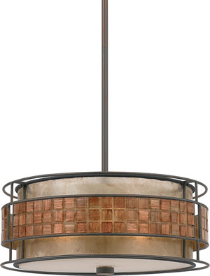 Quoizel MC842CRC Mica 3 Light Pendant Fixture Renaissance Copper