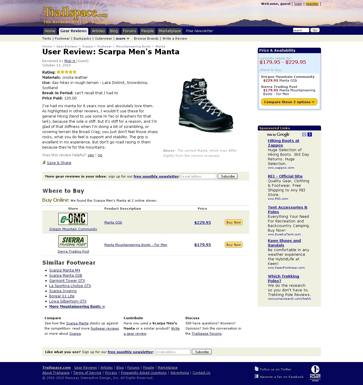coverage on Trailspace.com