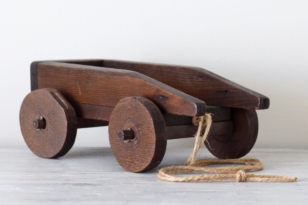 AM radio - primitive wooden wagon